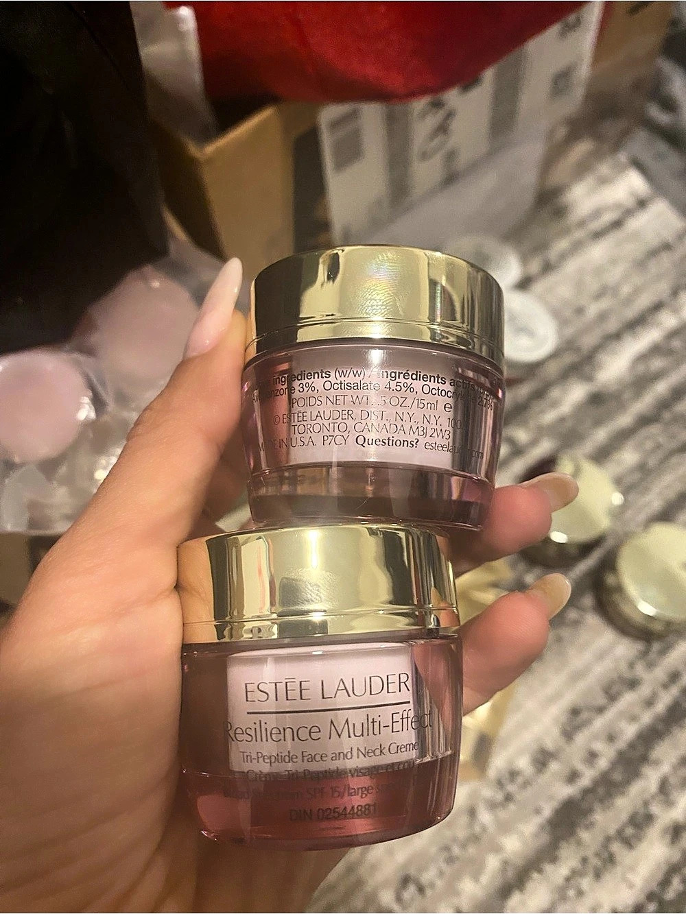 2x estee Lauder Resilience Multi-Effect Tri-Peptide Face and Neck Creme SPF 15